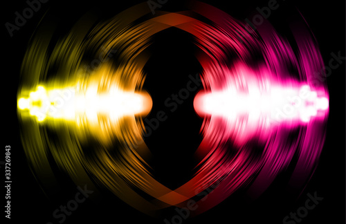 Sound waves oscillating dark light