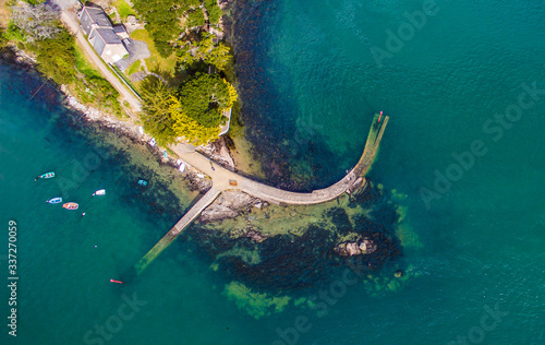 Принти на полотні Vue aérienne pointe d'Arradon golfe du morbihan en Bretagne