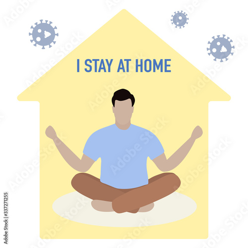 Quarantine Coronavirus People Stay home Meditation