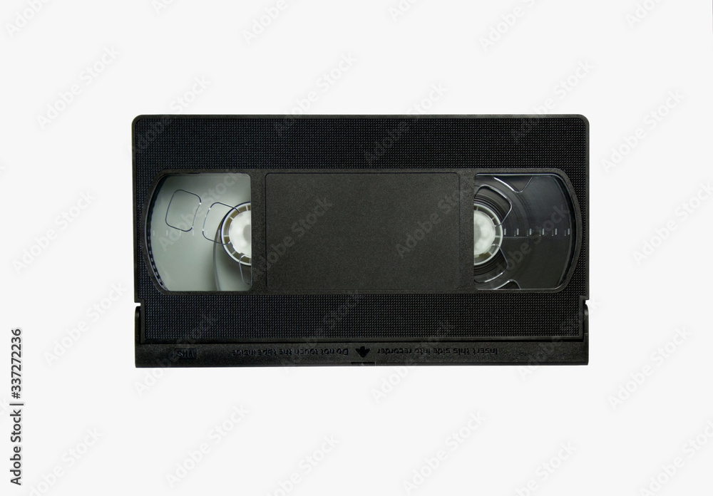 Video cassette on a white background.