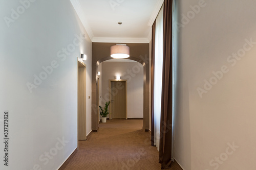 Interior of a hotel doorway