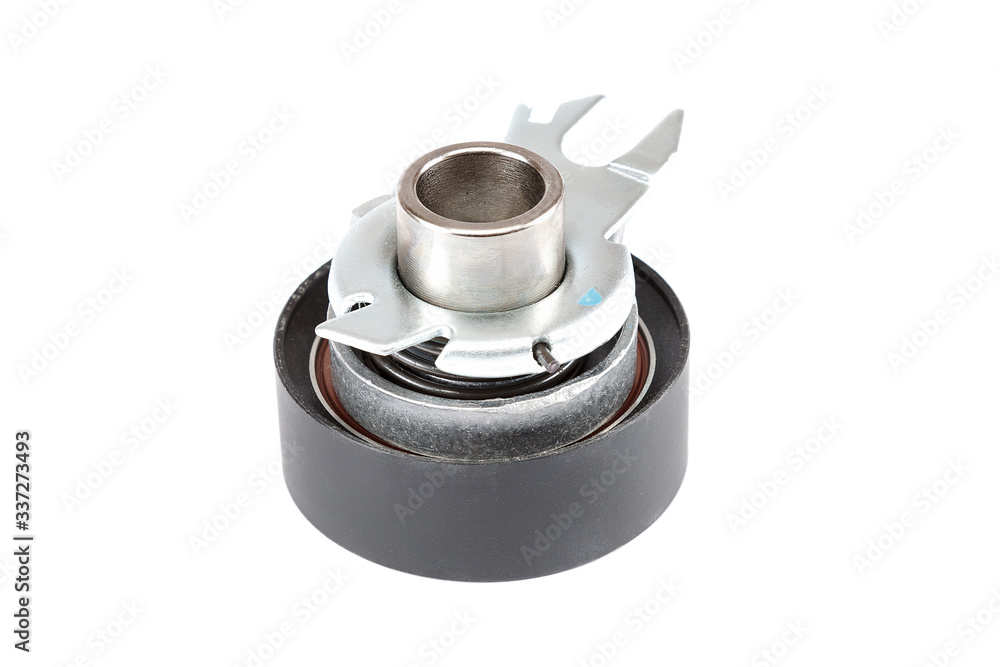 Car timing gear roller isolated on a white background Car timing gear roller isolated on a white background