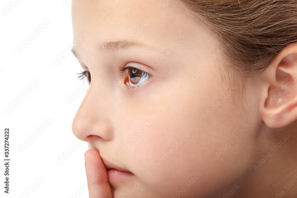 Cute little girl isolated on a white background Cute little girl isolated on a white background