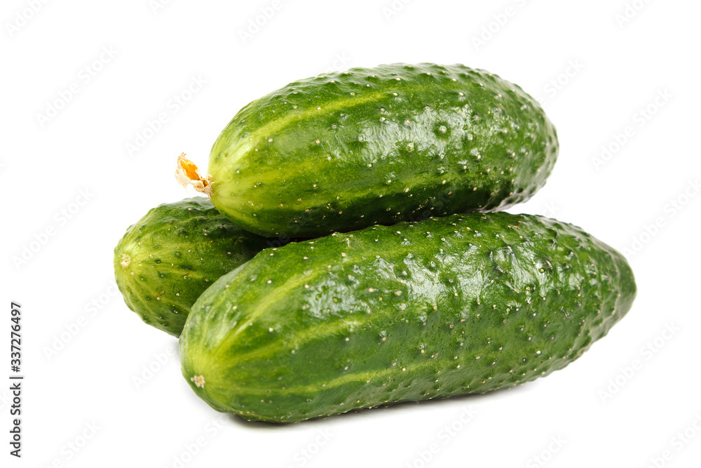 Fresh cucumbers isolated on a white background Fresh cucumbers isolated on a white background