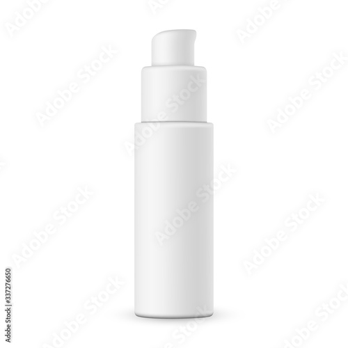 Cosmetic pump bottle mock up isolated on white background. Vector illustration