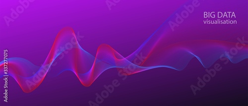 Digital Gradient Overlay. Tech Neon Wallpaper. Glow Fractal Slide. Futuristic Vector 
