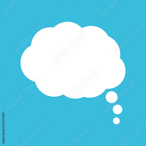 Speech or think bubble, empty communication cloud. Vector design element.