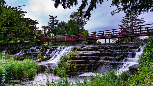 Bridge over waterfall