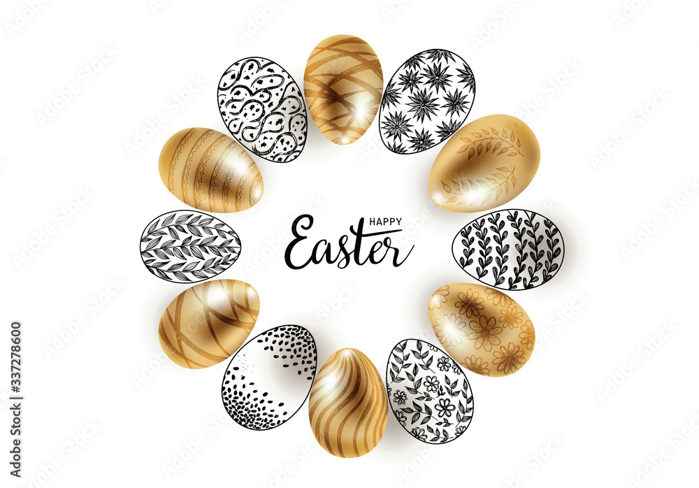 Easter eggs isolated on white background. Happy Easter. Hand drawn illustration. Easter eggs isolated on white background. Happy Easter. Hand drawn illustration.