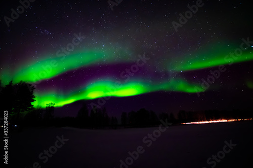 northern lights, aurora borealis in Lapland Finland