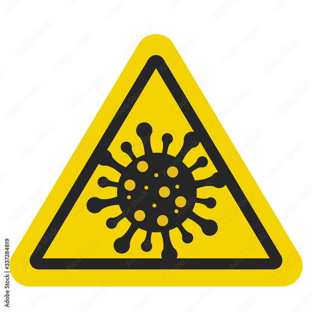 Yellow and black biohazard warning sign - vector Yellow and black biohazard warning sign - vector