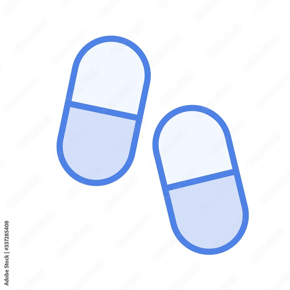 Vector pill capsule icon illustration isolated on white background Vector pill capsule icon illustration isolated on white background