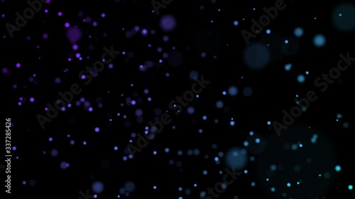Abstract loopable defocused flying particles background