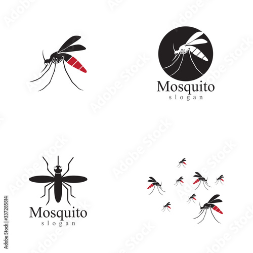 Mosquito insect animal logo vector illustration template