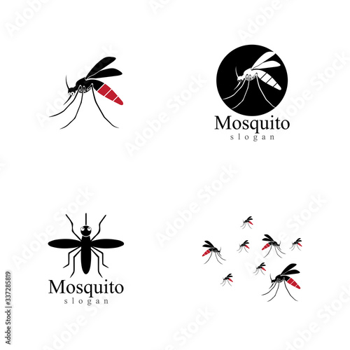 Mosquito insect animal logo vector illustration template