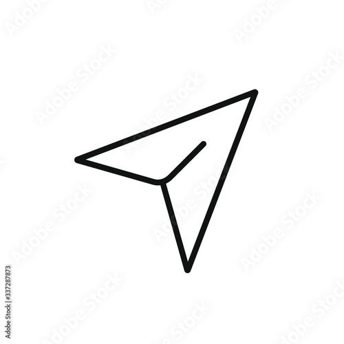 navigation icon,paper plane on white background