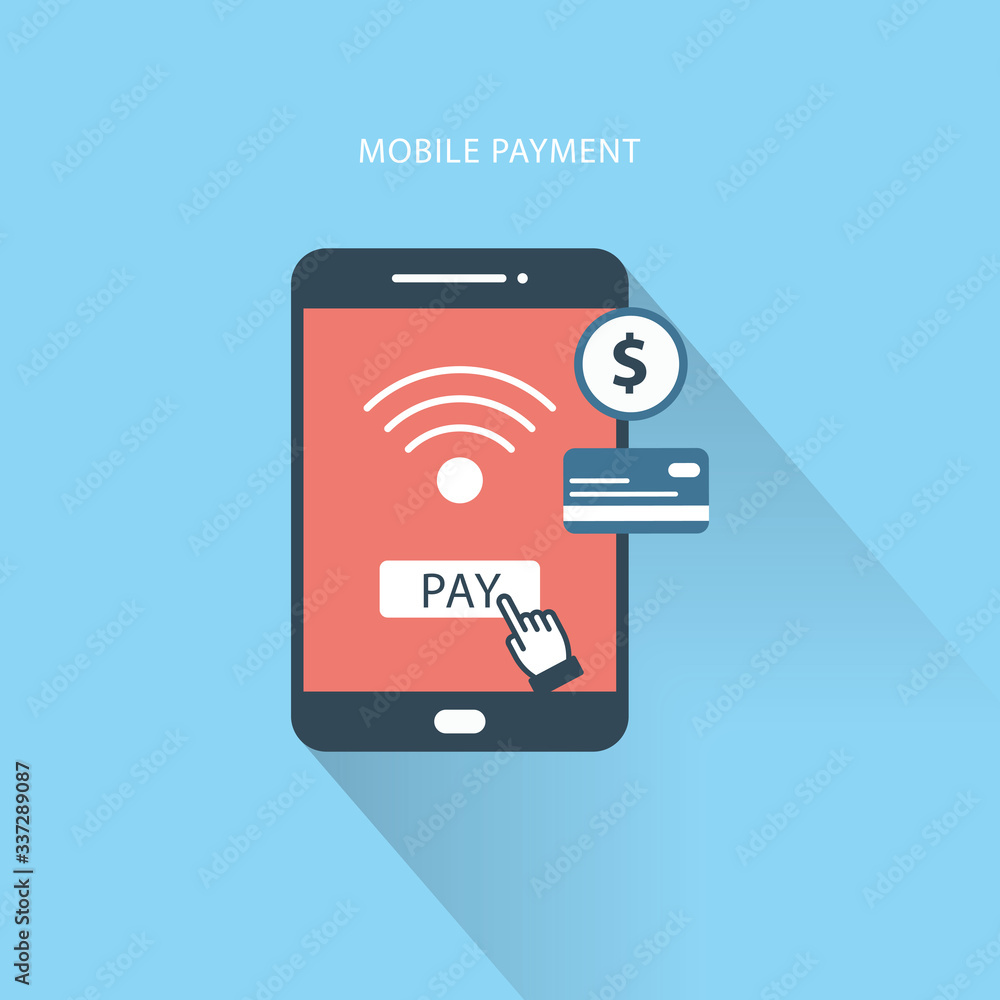 Mobile Payment Icon. Flat Design. Business Concept Mobile Payment Icon. Flat Design. Business Concept
