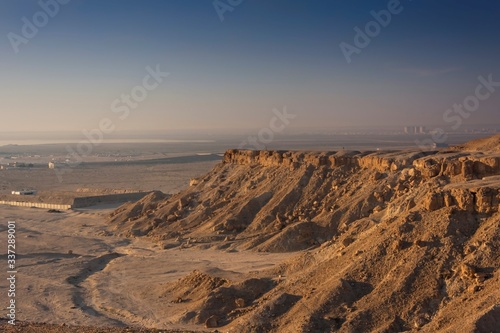 sand dunes with morning sunrise
