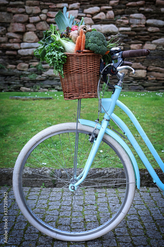 cesta bici verduras transporte