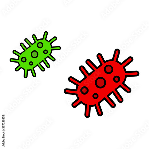 Coronavirus 2019-nCoV. Corona virus icon. Black on white background isolated. China pathogen respiratory infection (asian flu outbreak). influenza pandemic. virion of Corona-virus. Vector