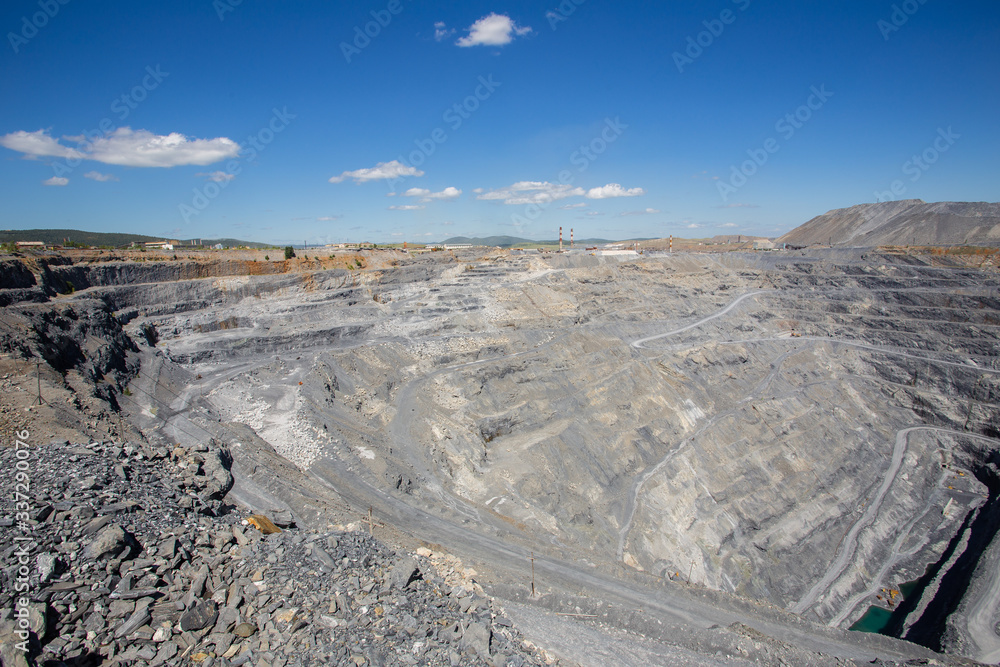 Big open pit magnezite quarry mine