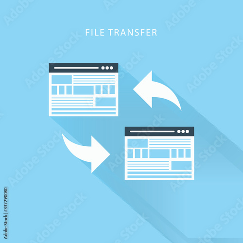 Files transfer. Documents management. Copy files, data exchange