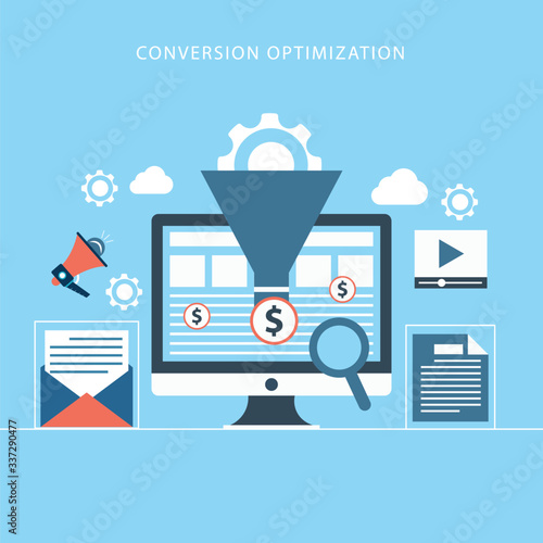 Conversion Optimization Concept flat Design