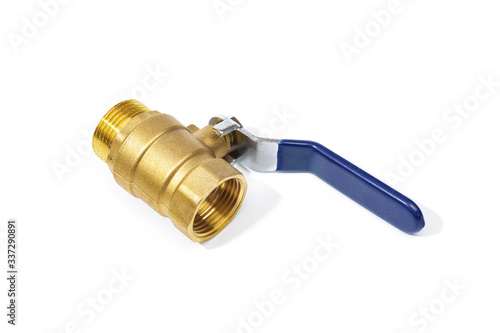 Ball valve brass isolated on white background - Imaga