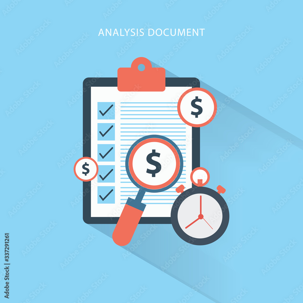 Obraz premium Analysis paper sheet document statistics concept