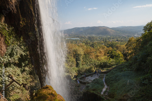 Edessa great park waterfall in Greece.