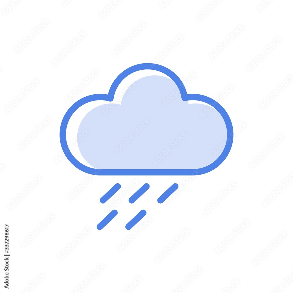 Vector rain icon illustration isolated on white background Vector rain icon illustration isolated on white background