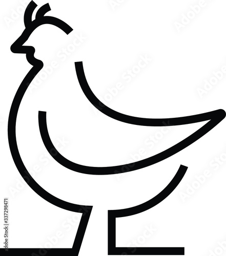 Line art icon logo of Chicken  Hen  Rooster  Cock 