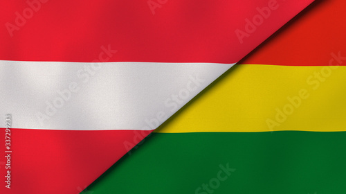 Free Download The flags of Austria and Bolivia. News, reportage, business background. 3d illustration - GFXLoad