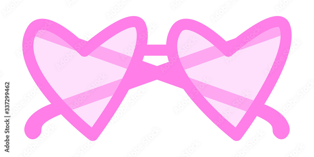 pink heart-shaped glasses vector isolated on white background pink heart-shaped glasses vector isolated on white background