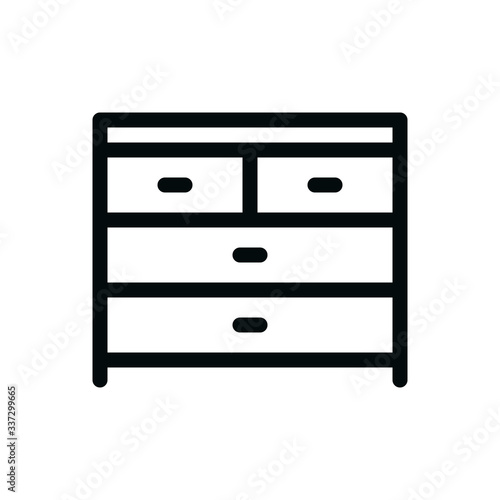 Chest of drawer isolated vector icon.