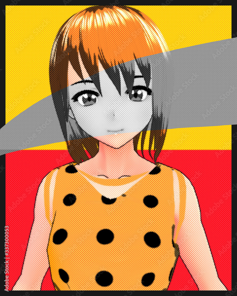Anime Girl Cartoon Character Japanese Girl with Comic Effect with a smile and Background it's Anime Manga Girl from Japan Anime Girl Cartoon Character Japanese Girl with Comic Effect with a smile and Background it's Anime Manga Girl from Japan