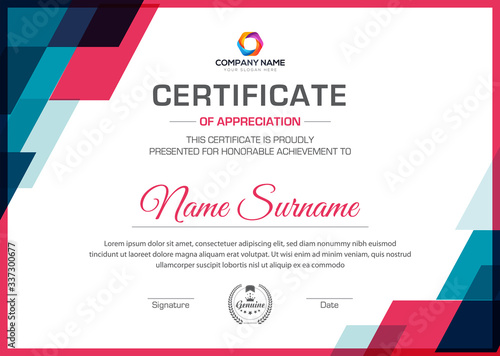Creative multipurpose professional diploma certificate template design for all types company