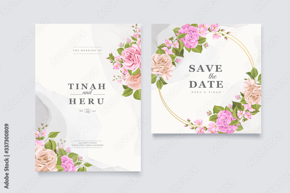 Beautiful wedding invitation card template