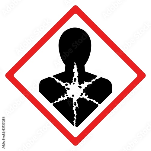 Serious health hazard symbol or sign. Vector design isolated on white background.