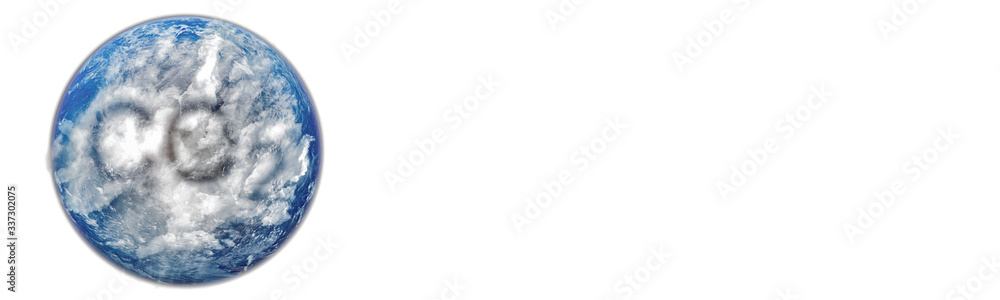 World with co2 pollution shaped clouds concept World with co2 pollution shaped clouds concept