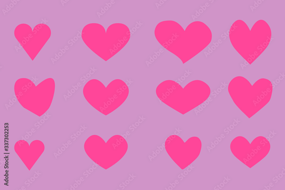 different pink hearts 