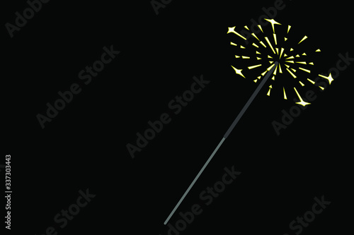 sparkler vector, Bengal fire isolated