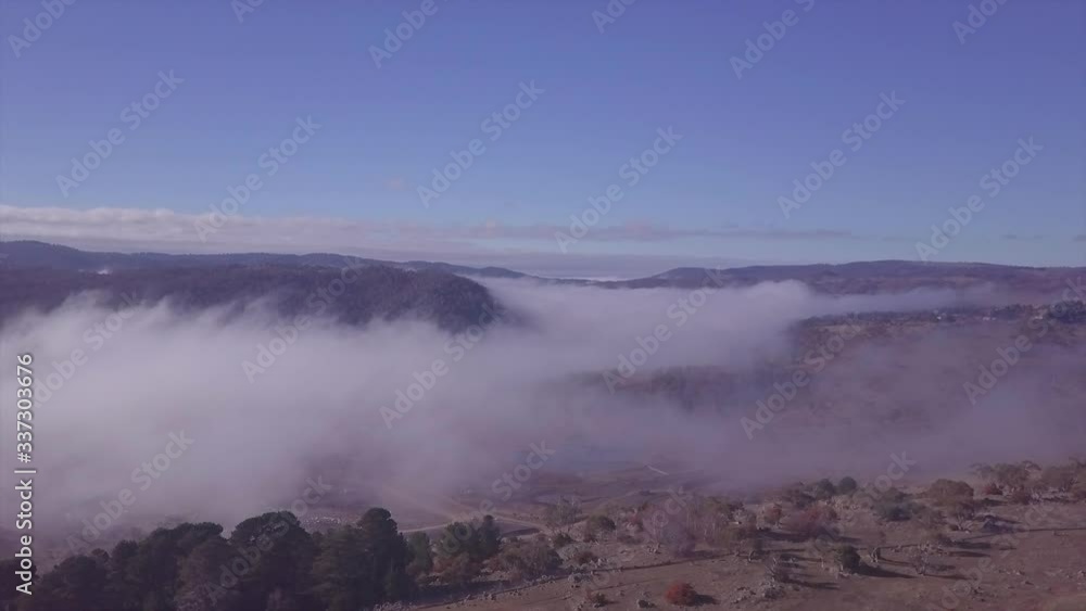 Drone Video Flying Into Morning Mist Australia Drone Video Flying Into Morning Mist Australia