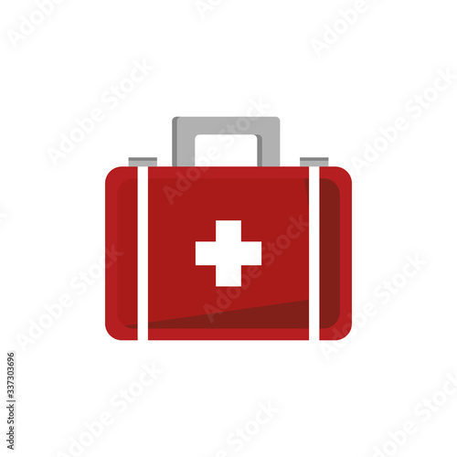  Medical suitcase. flat design.vector