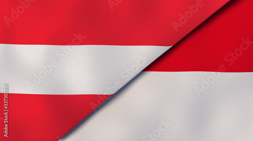 Free Download The flags of Austria and Monaco. News, reportage, business background. 3d illustration - GFXLoad