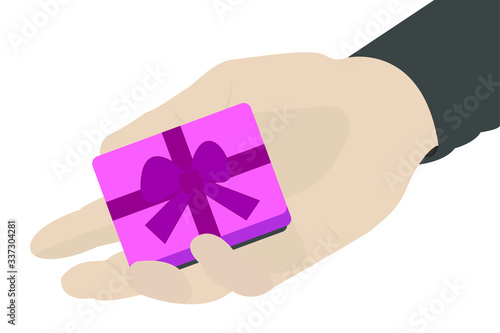 hand holding a gift box