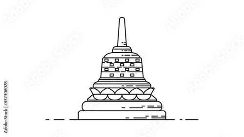 Stupa Buddha flat design vector illustration