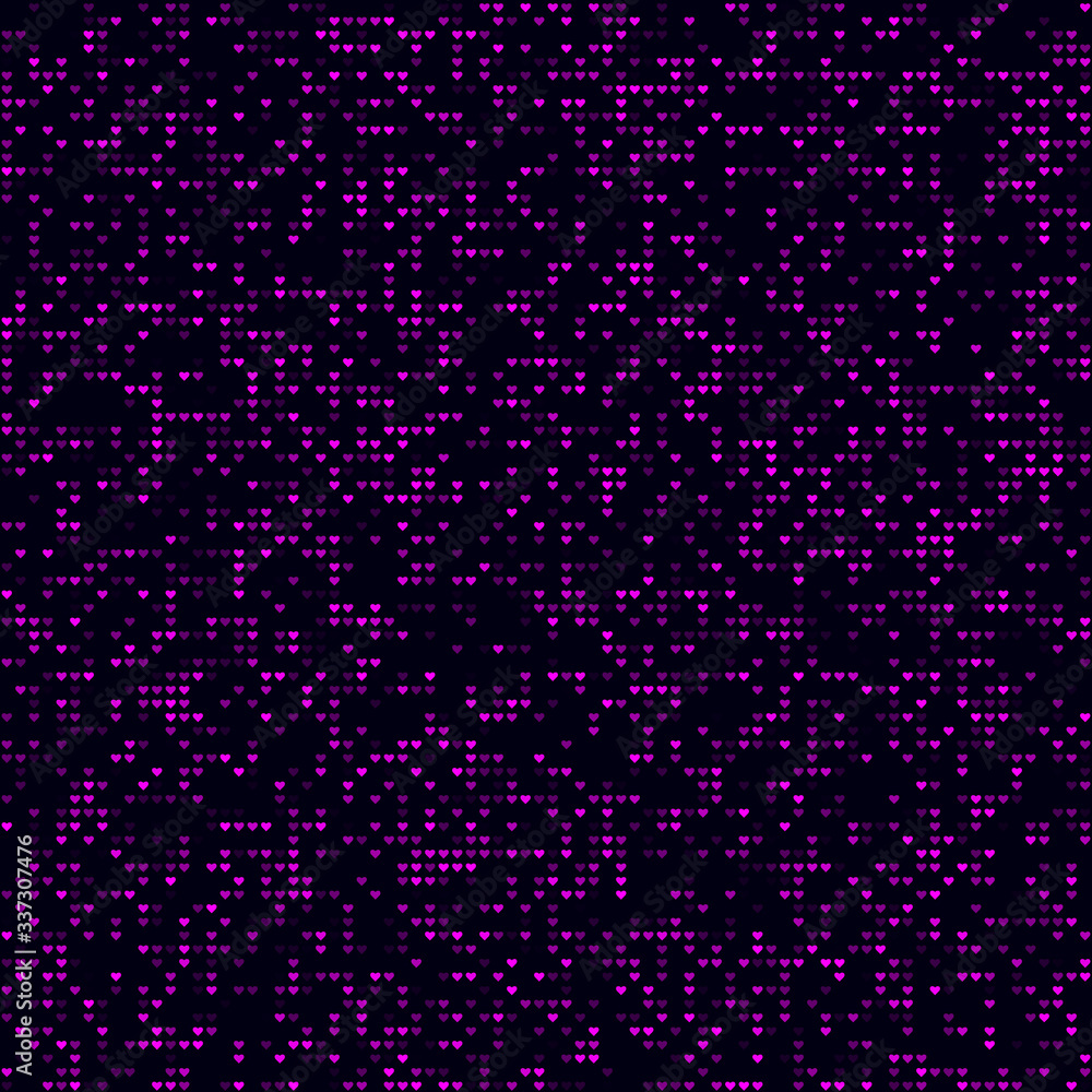 Futuristic tech background. Sparse pattern of hearts. Magenta colored seamless background. Modern vector illustration. Futuristic tech background. Sparse pattern of hearts. Magenta colored seamless background. Modern vector illustration.