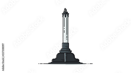 Tugu Muda Semarang Central Java Indonesia flat design logo icon vector illustration