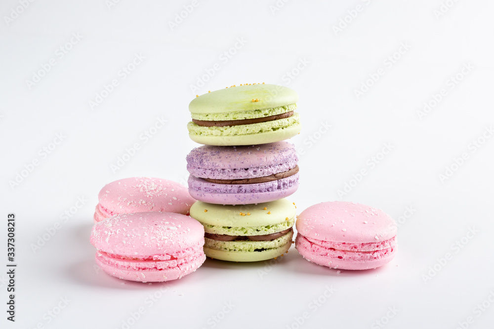 colorful macaroons isolated on white background colorful macaroons isolated on white background